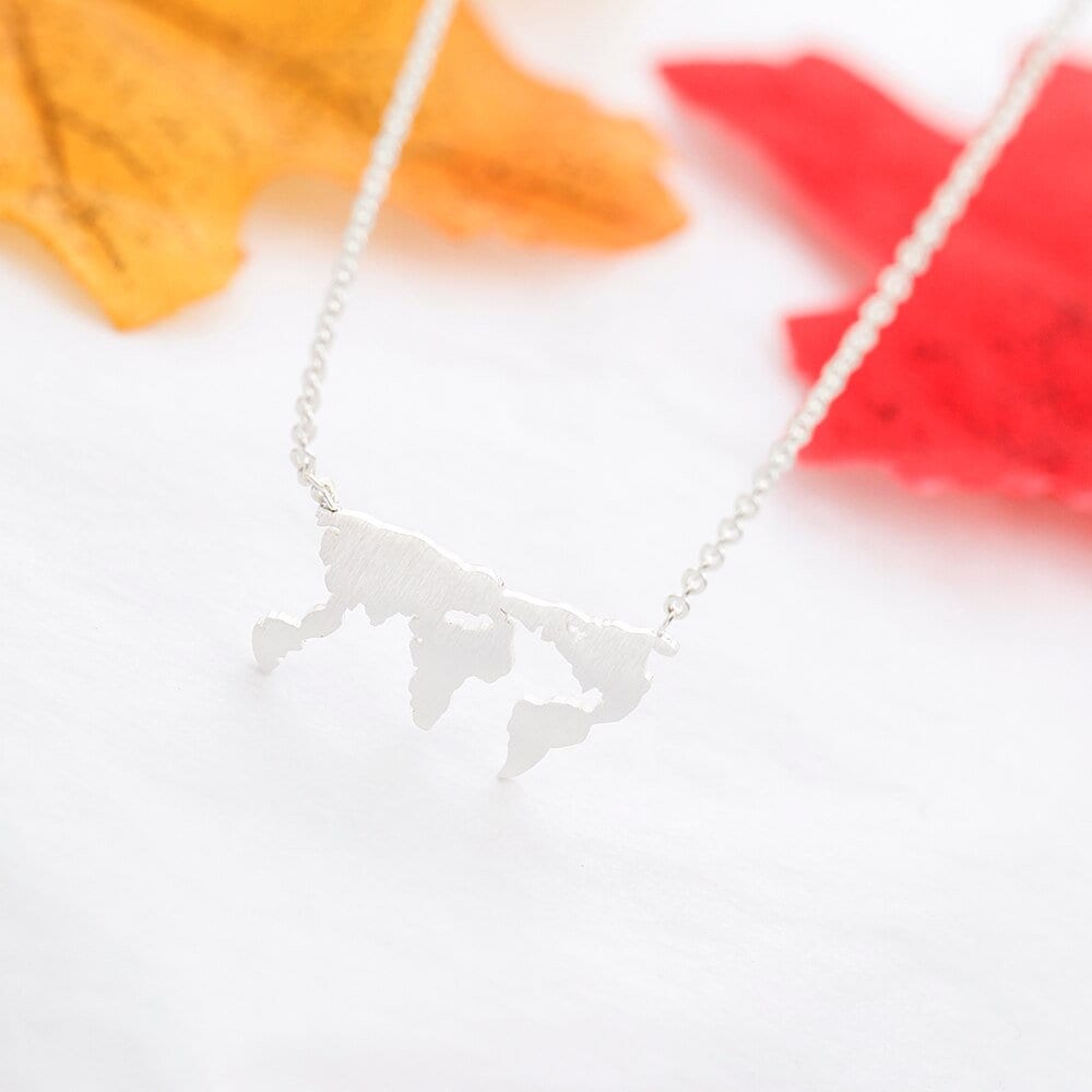 World Map Necklace, World Charm, 18K Gold World Map Necklace, Earth Charm, World Fashion Necklace for Women, Gift for Her