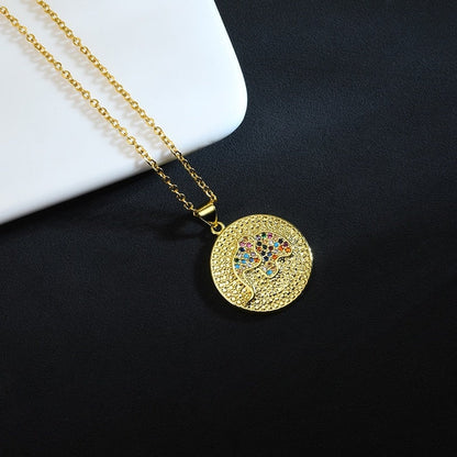 Punk Elephant Necklace, Elephant Coin, Elephant Charm, 18K Gold Elephant Necklace, Punk Fashion Necklace for Women, Gift for Her