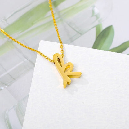 Dainty Initial Necklace, Dainty Letter, 18K Gold Initial Necklace, Gold Letter, Minimalistic Letter Fashion Necklace for Women, Gift for Her