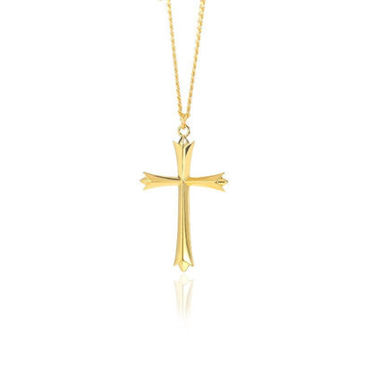 Gothic Jesus Necklace, Gothic Cross Necklace, Christian Cross Necklace, 18K Gold Cross Necklace, Gothic Cross Fashion Necklace for Women