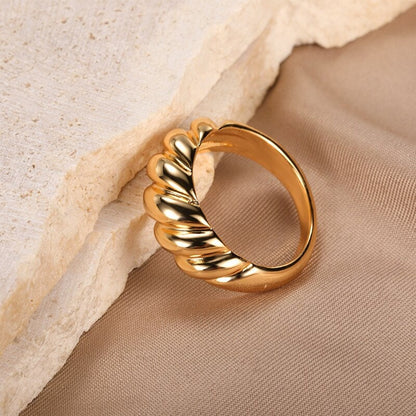 Twisted Braid Ring, 18K Gold Braid Ring, Punk Fashion Twist Ring for Women, Gift for Her