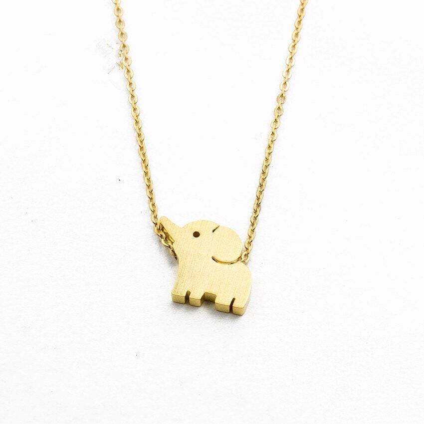 Cute Elephant Charm, Punk Elephant Necklace, 18K Gold Elephant Necklace, Elephant Pendant, Korean Fashion Necklace for Women, Gift for Her