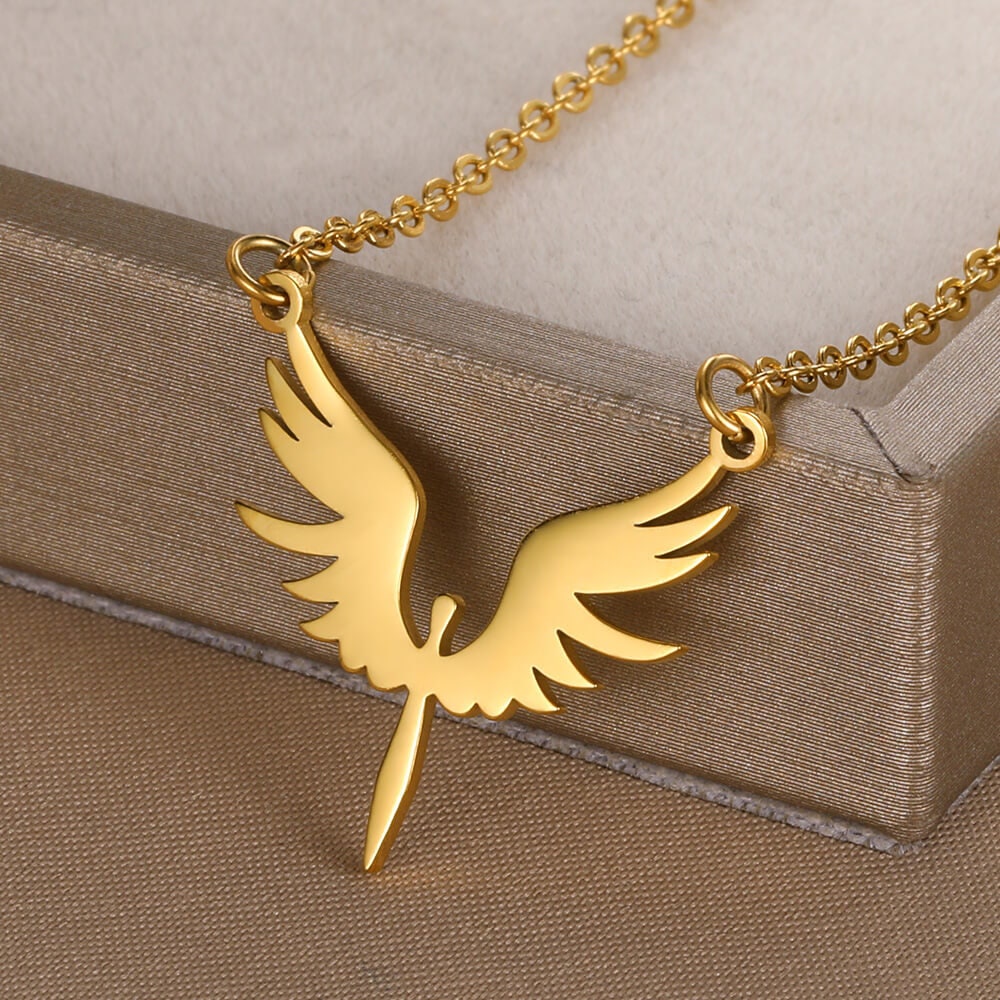 Gothic Angel Wings Pendant, Guardian Angel Wings Charm, 18K Gold Angel Wings Necklace, Guardian Angel Wings Fashion Necklace for Women