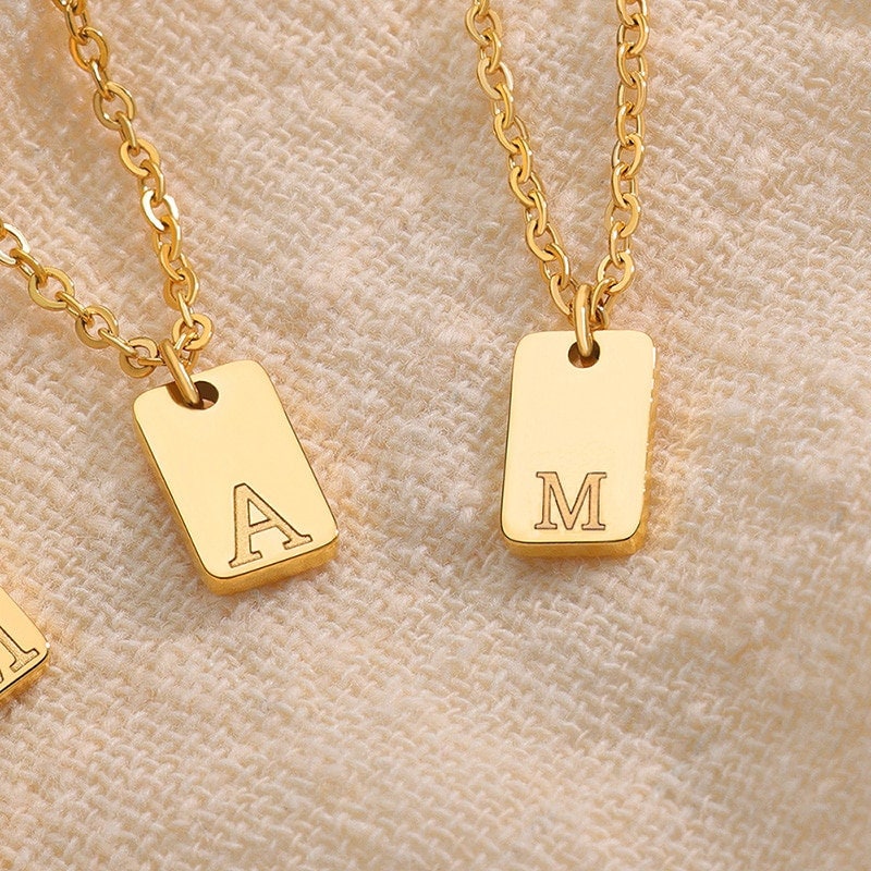 Dainty Initial Pendant, Personalized Initial Necklace, 18K Gold Initial Charm, Custom Initial Fashion Necklace for Women, Gift for Her