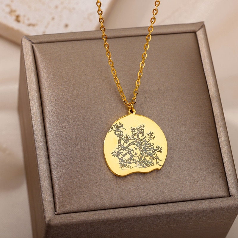 Mother Earth Necklace, Mother Earth Charm, 18K Gold Mother Earth Necklace, Goddess Fashion Necklace for Women, Gift for Her