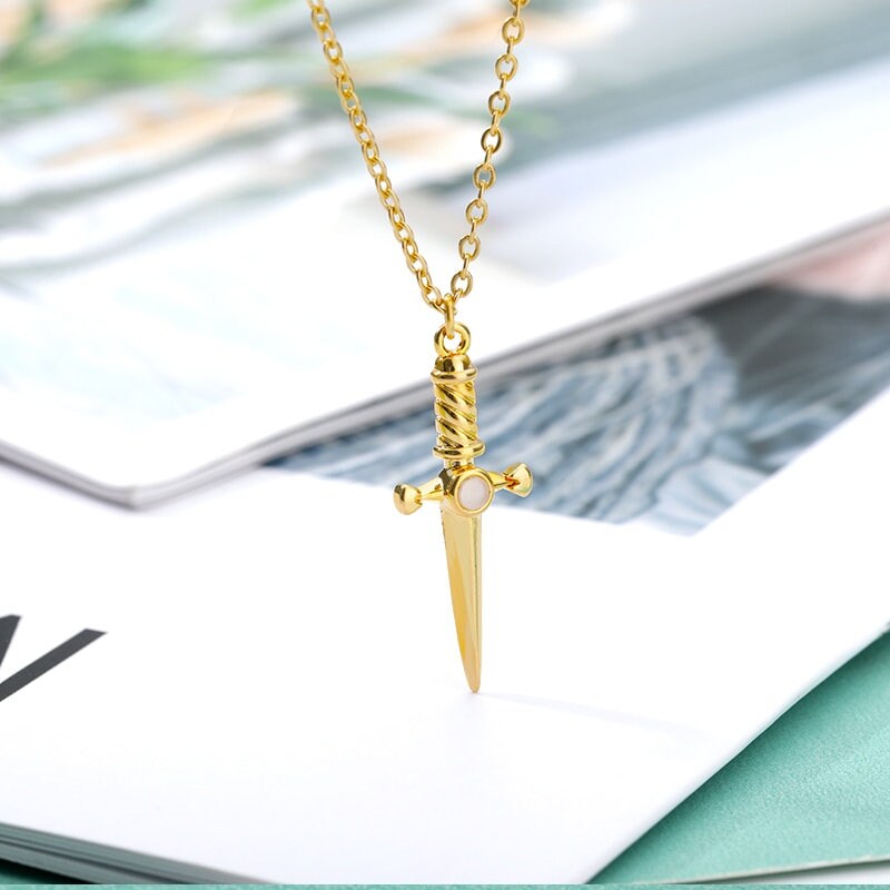 Gothic Dagger Necklace, Punk Dagger, 18K Gold Dagger Necklace, Dagger Pendant, Gothic Fashion Necklace for Women, Gift for Her