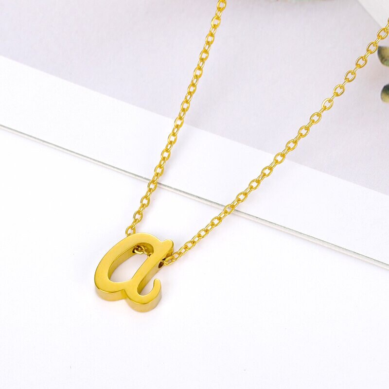 Dainty Initial Necklace, Dainty Letter, 18K Gold Initial Necklace, Gold Letter, Minimalistic Letter Fashion Necklace for Women, Gift for Her