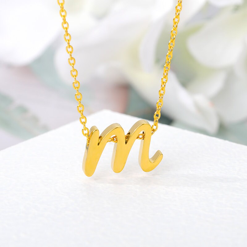 Dainty Initial Necklace, Dainty Letter, 18K Gold Initial Necklace, Gold Letter, Minimalistic Letter Fashion Necklace for Women, Gift for Her