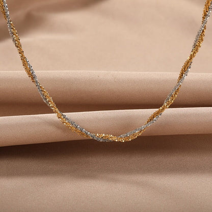 Layered Necklace, 18K Gold Layer Necklace, Double Necklace, Simple Shiny Necklace, Dainty Sparkling Necklace for Women, Gift for Her