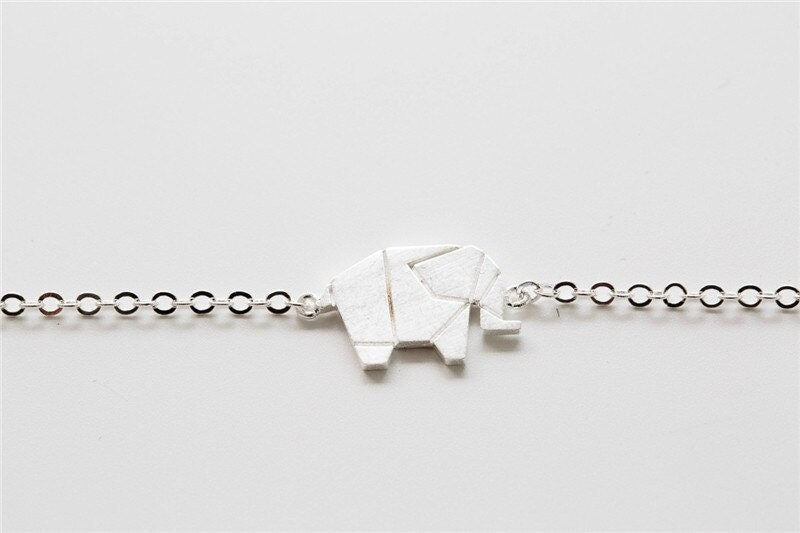 Cute Origami Bracelet, Cute Elephant Bracelet, 18K Gold Elephant Bracelet, Dainty Elephant Bracelet for Women, Gift for Her
