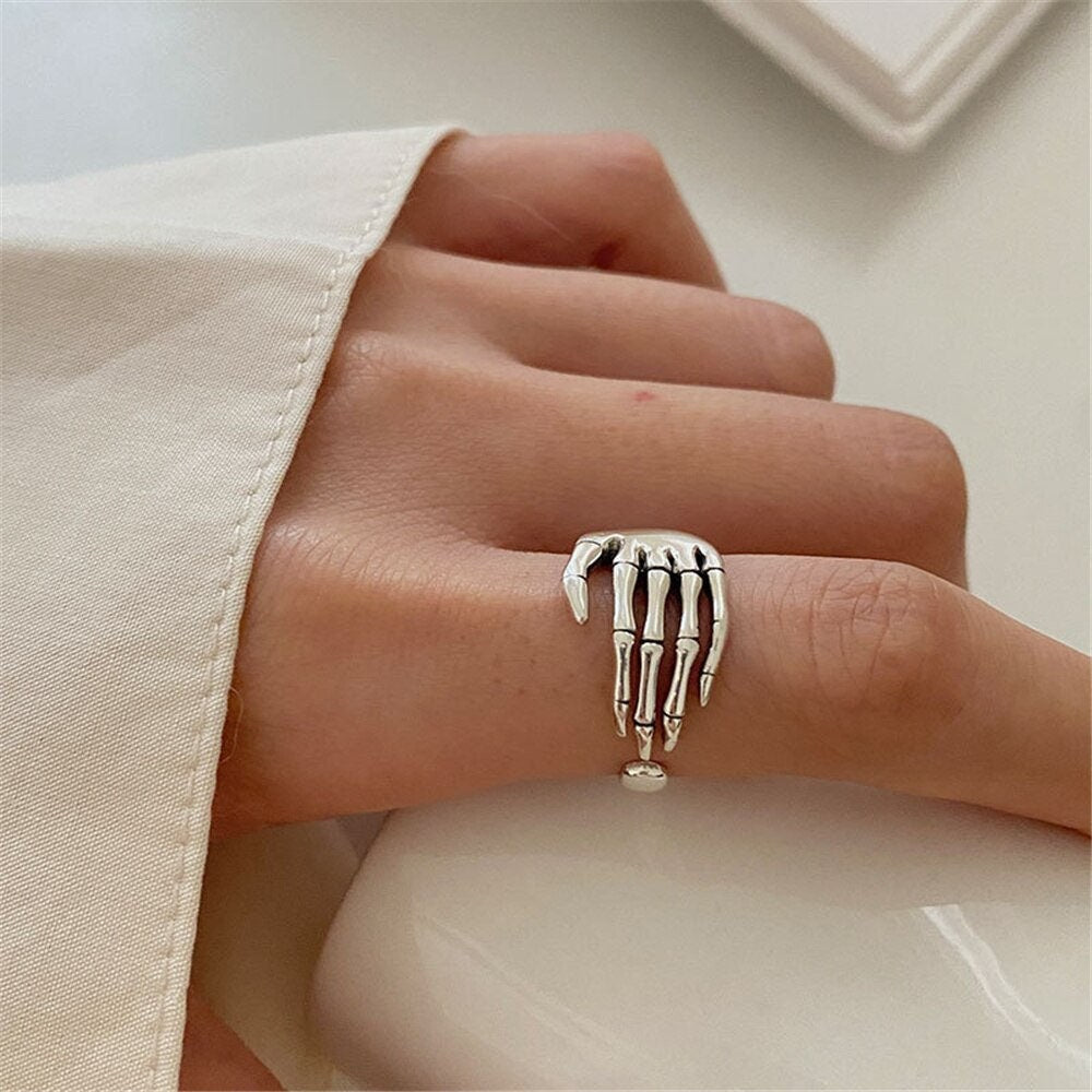 Gothic Skeleton Ring, Gothic Bones Ring, Punk Skeleton Hands Ring, Punk Bones Ring, Punk Fashion Ring for Women, Gift for Her