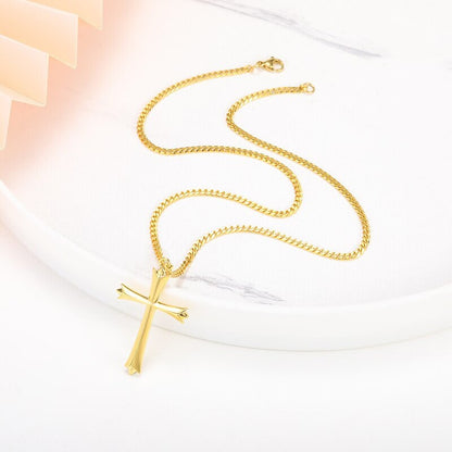 Gothic Jesus Necklace, Gothic Cross Necklace, Christian Cross Necklace, 18K Gold Cross Necklace, Gothic Cross Fashion Necklace for Women