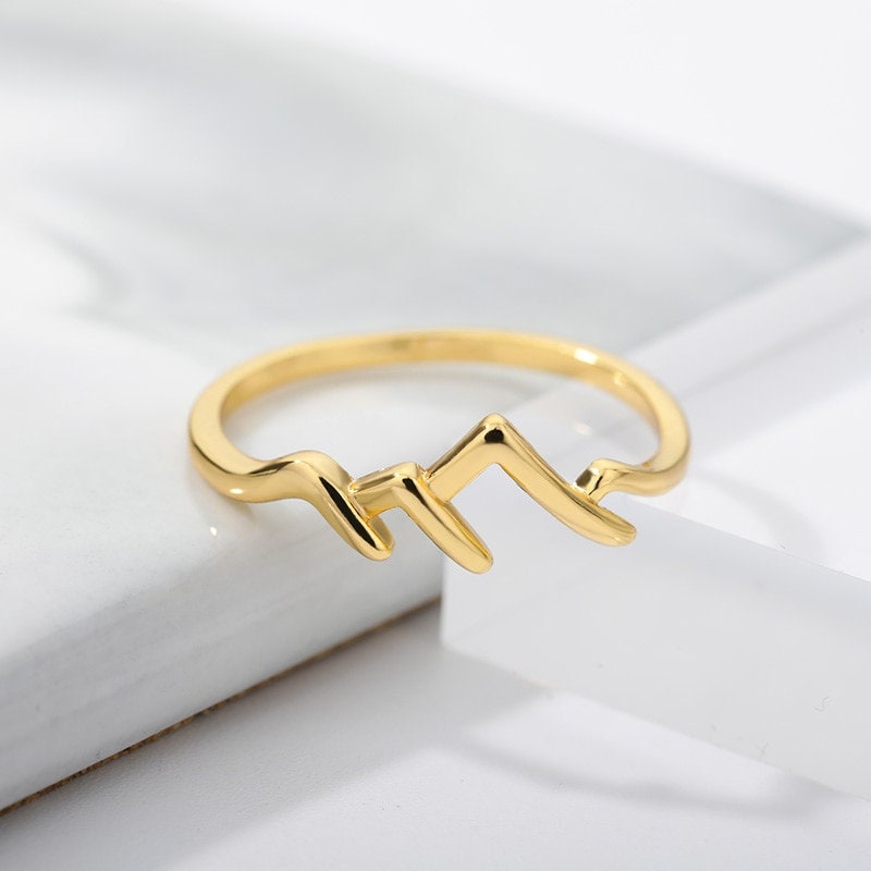 Dainty Mountain Ring, Snow Mountain Ring, 18K Gold Mountain Ring, Snow Mountain Fashion Ring for Women, Gift for Her