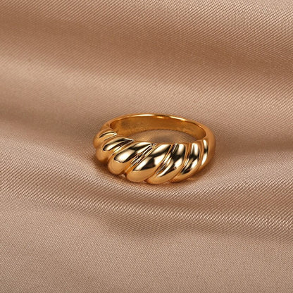 Twisted Braid Ring, 18K Gold Braid Ring, Punk Fashion Twist Ring for Women, Gift for Her