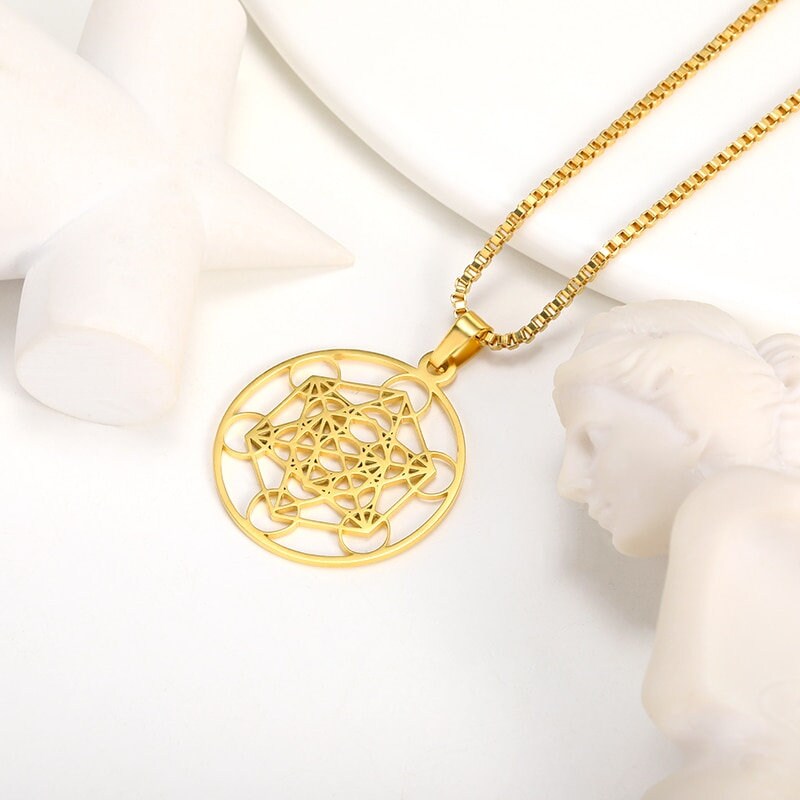 Angel Seal Necklace, Archangel Metatron Pendant, 18K Gold Angel seal Necklace, Religious Necklace for Women, Gift for Her