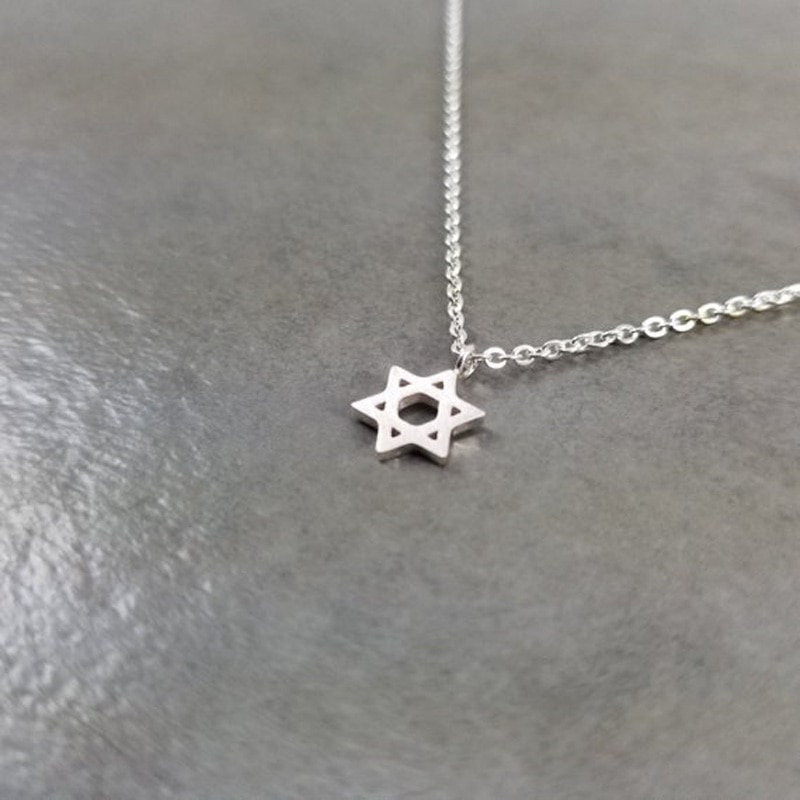 18K Gold Star of David Necklace, Star of David Pendant, Gold Jewish Necklace, Religious Necklace for Women, Gift for Her