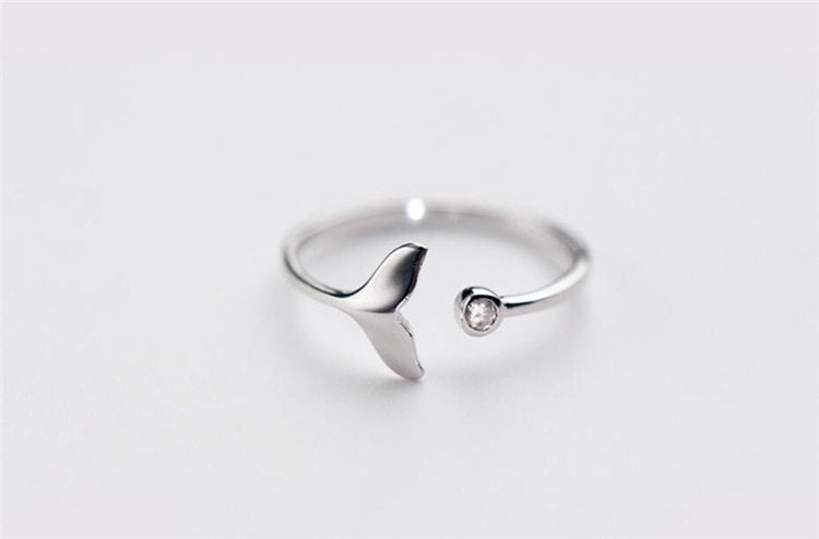 Mermaid Ring, Mermaid Tail Ring, Dainty Silver Ring, Fish Tail Ring, Korean Fashion Ring for Women, Gift for Her