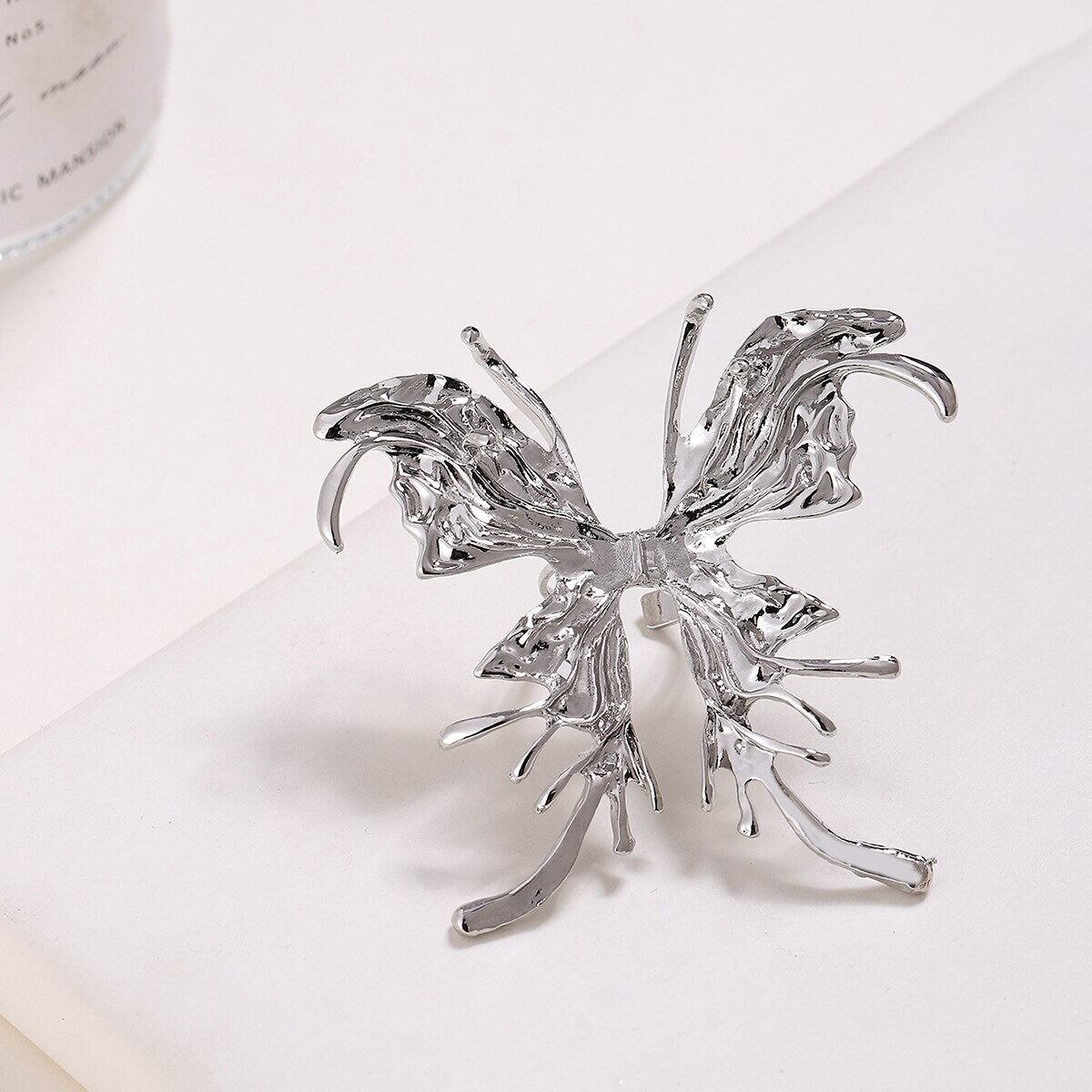 Punk Butterfly Ring, Liquid Metal Butterfly Ring, Gold Butterfly Ring, Punk Fashion Ring for Women, Gift for Her