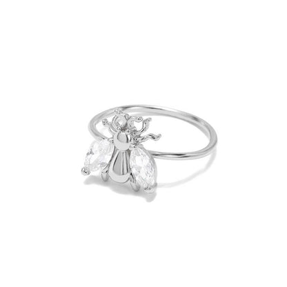 Punk Beetle Crystal , 18K Gold Gothic Stackable Ring, Dainty Minimalist Jewelry, Delicate Handmade for Women, Gift for Her