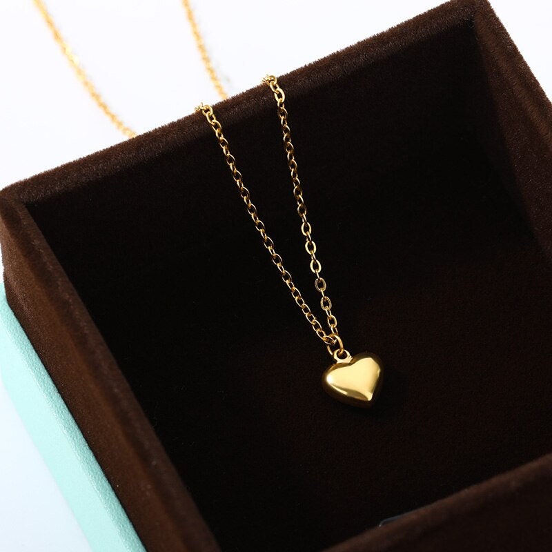 Boho Tiny Heart Pendant, 18K Gold Layered Yogi Necklace, Dainty Minimalist Jewelry, Delicate Handmade for Women, Gift for Her