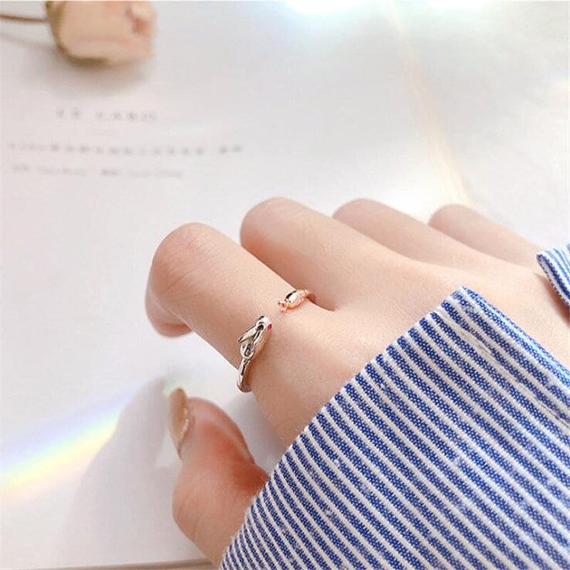 Cute Rabbit Ring, Dainty Silver Ring, Cute Bunny Ring, Punk Rabbit Ring, Korean Fashion Ring for Women, Gift for Her