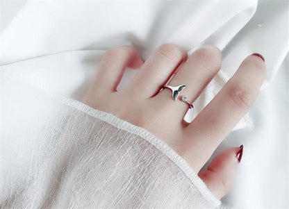 Mermaid Ring, Mermaid Tail Ring, Dainty Silver Ring, Fish Tail Ring, Korean Fashion Ring for Women, Gift for Her