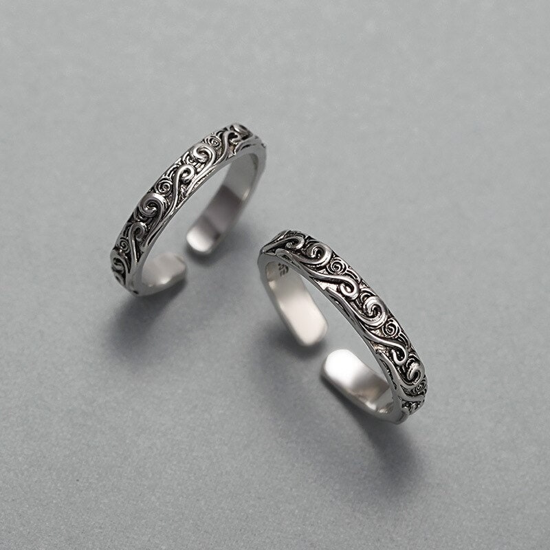Punk Silver Ring, 925 Sterling Silver Ring, Dainty Silver Band, Punk Fashion Silver Ring for Women, Gift for Her