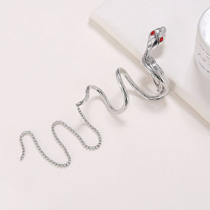 Punk Snake Hairpin, Punk Fashion Hair Clip, Silver Snake Hair Chain, Punk Fashion Snake Clip for Women, Gift for Her