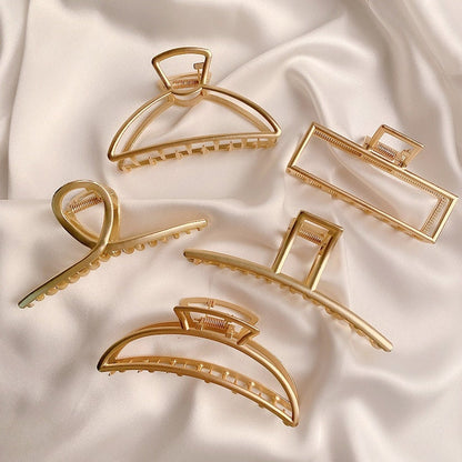 18K Gold Geometric Hair Clip, Dainty Gold Hair Clip, Minimalistic Hair Clip, Korean Fashion Hair Clip for Women, Gift for Her