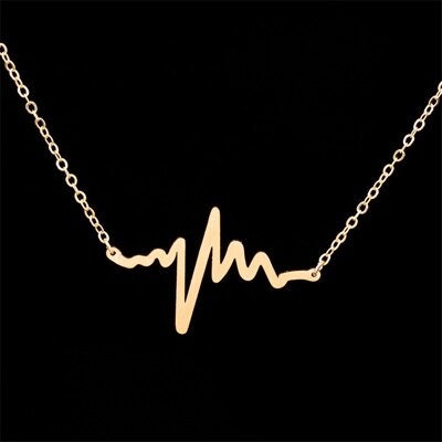 Boho Heartbeat Pulse Pendant, 18K Gold Layered Yogi Necklace, Dainty Minimalist Jewelry, Delicate Handmade for Women, Gift for Her