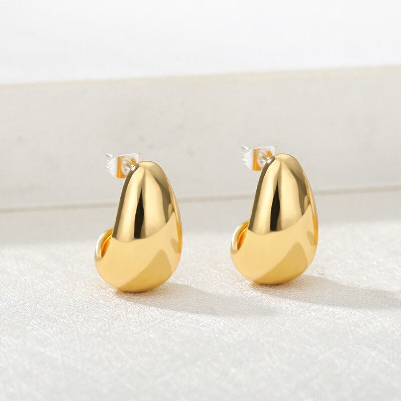 Boho Chic Hook, 18K Gold Everyday Earrings, Dainty Minimalist Jewelry, Delicate Handmade  for Women, Gift for Her
