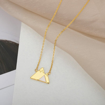 Boho Snowy Mountain Travel Pendant, 18K Gold Layered Yogi Necklace, Dainty Minimalist Jewelry, Delicate Handmade for Women, Gift for Her