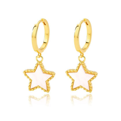 Punk Star Drop Dangle, 18K Gold Everyday Earrings, Gothic Dainty Minimalist Jewelry, Delicate Handmade for Women, Gift for Her