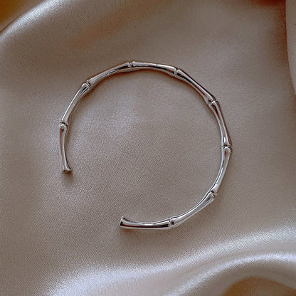Boho Hippie Bamboo Bangle , 18K Gold Layered Yogi Bracelet, Dainty Minimalist Jewelry, Delicate Handmade for Women, Gift for Her