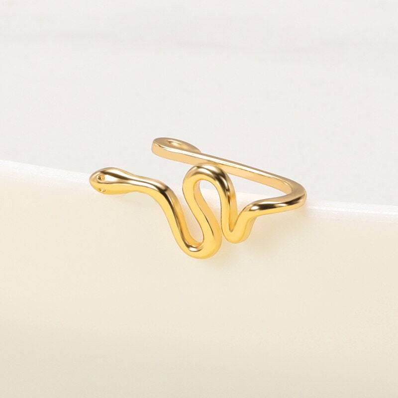 Punk Snake Clip, 18K Gold Gothic Nose Ring, Dainty Minimalist Accessories, Delicate Handmade Jewelry for Women, Gift for Her