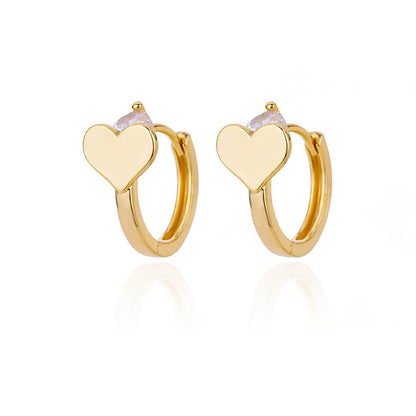 Boho Dainty Heart Hoop Earrings, 18K Gold Heart Hoop Earrings, Punk Minimalist Huggies Cubic Zirconia Earrings for Women, Gift for Her
