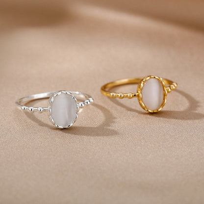 Henna Organic Opal Ring, Gold Opal Ring, 18K Gold Ring, Dainty Punk Boho Minimalist Ring for Women, Gift for Her