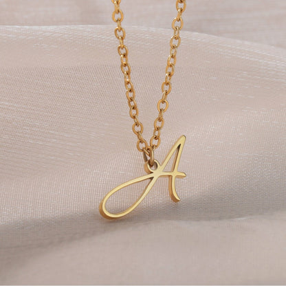 Dainty Minimalist Initial Letter Pendant, Gold Dainty Letter Necklace, 18K Gold Initial Pendant, Boho Punk Jewelry for Women, Gift for Her