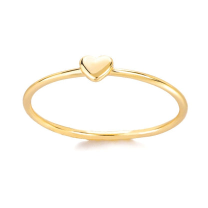 Dainty Heart Ring, Gold Heart Ring, Minimalist Heart Ring, 18K Gold Ring, Boho Minimalistic Punk Korean Heart for Women, Gift for Her