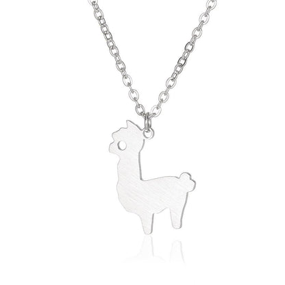 Cute Llama Pendant, Gold Llama Pendant, 18K Gold Alpaca Necklace, Boho Mini Minimalist Baby Necklace, Gift for Her, Gift for Him
