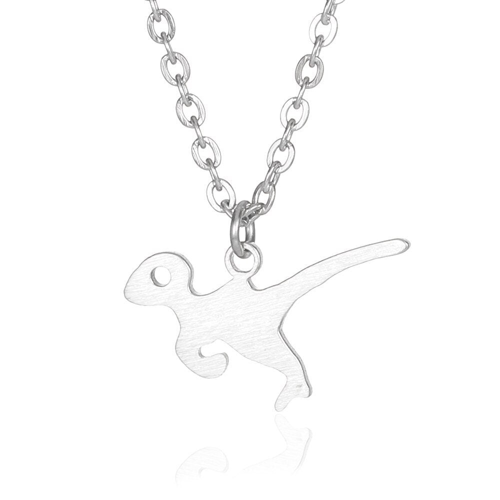 Cute Dinosaur Pendant, Gold Velicoraptor Pendant, 18K Gold Dino Necklace, Boho Mini Minimalist Raptor Necklace, Gift for Her, Gift for Him