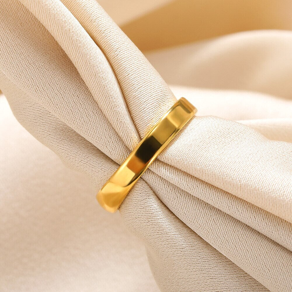Boho 18K Gold Ring, Minimalist Gold Knuckle Ring, Punk Minimalistic Adjustable Ring, Simple Ring for Women, Gift for Her