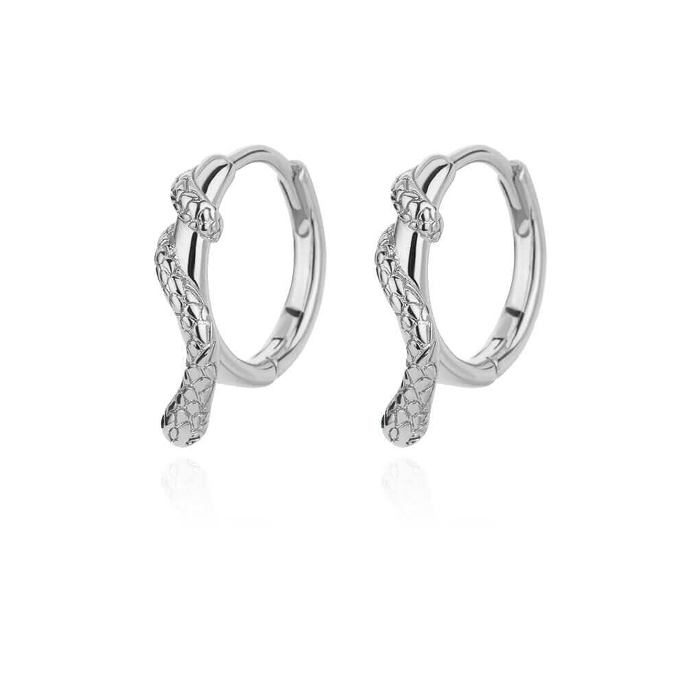 Punk Snake Hoop Earrings, Dainty Snake Hoop Earrings, 18K Gold Snake Earrings, Gothic Snake Minimalist Earrings for Women, Gift for Her