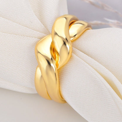 Boho Double Knot Ring, 18K Gold Double Twist Ring, Punk Twist Ring, Dainty Minimalist Double Ring for Women, Gift for Her