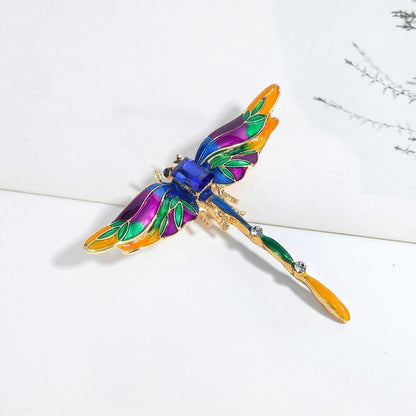 Punk Crystal Dragonfly Brooch, Gold Cubic Zirconia Dragonfly Brooch Pin, Dainty Dragonfly Brooch for Women, Gift for Her