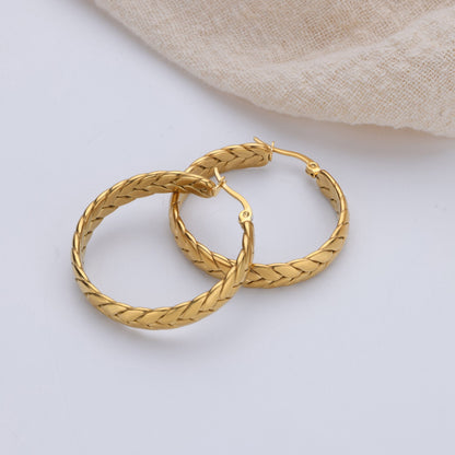 Boho Greek Wreath Hoop Earrings, 18K Gold Wheat Leaves Hoop Earrings, Punk Greek Dainty Earrings, Minimalist Hoops for Women, Gift for Her